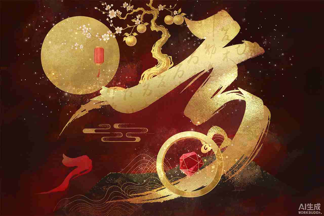 AI 生成的节日海报风格示意图