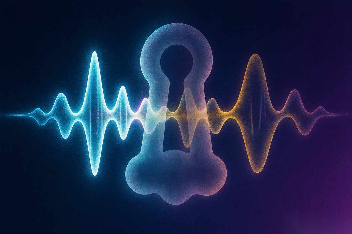 A waveform splitting into a solid bright half and a faded, locked half