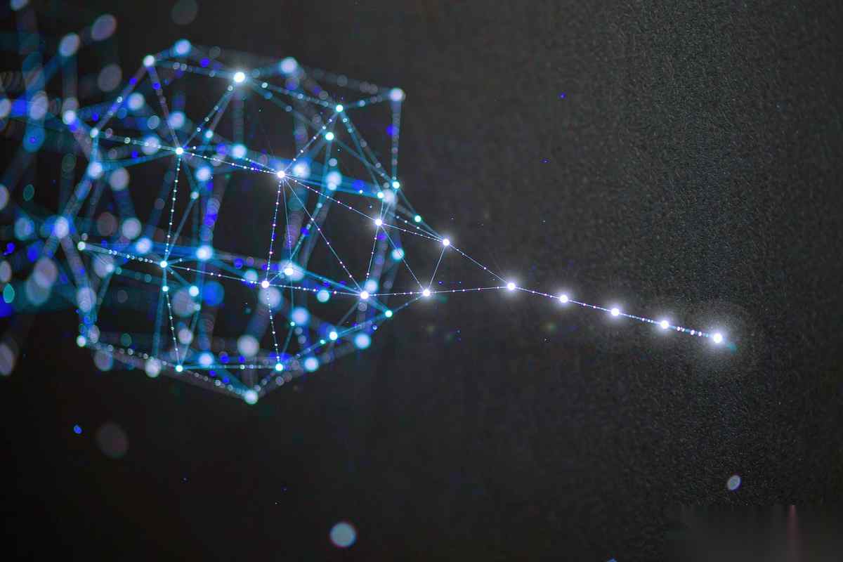 A vast dark lattice of connected glowing nodes where one long path from the bottom is fully lit and the rest remain dim, representing a problem graph reduced to a single verified chain of proof
