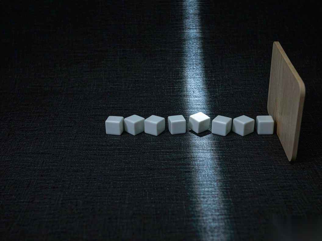 Two photographs of the same object pinned side by side on a dark board, nearly identical, with a thin measuring line between them and a single small level gauge below